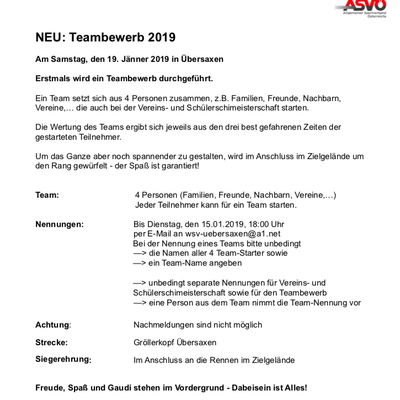 Schüler und Vereinsmeisterschaft mit Teambewerb