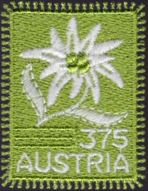 Edelweiß, gestickte Briefmarken