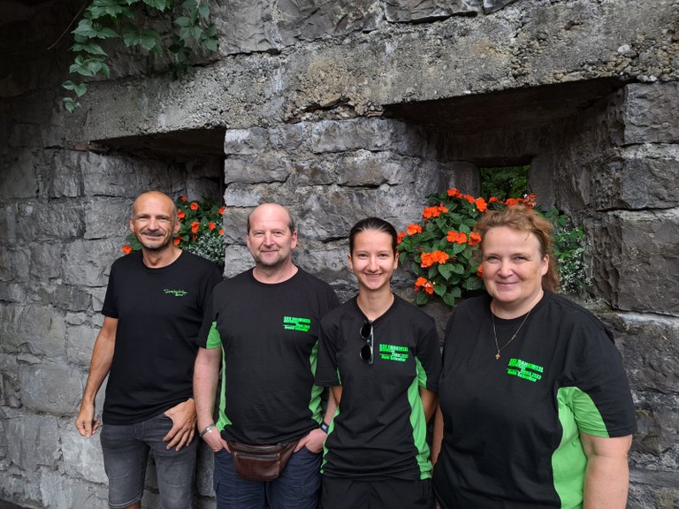 v.l.n.r.: Reinhard Schedler, Arnold Schrotter, Marie Schrotter, Nadja Schrotter