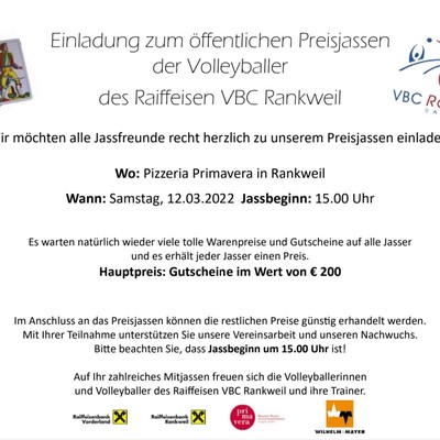 Raiffeisen VBC Rankweil - Preisjassen