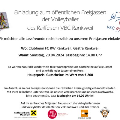 Raiffeisen VBC Rankweil - Preisjassen 2024