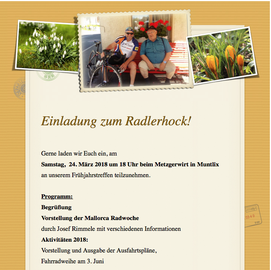 Frühjahrsradlerhock 2018 des VSRV-Metzler-Rankweil