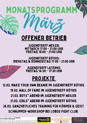 Monatsprogramm März