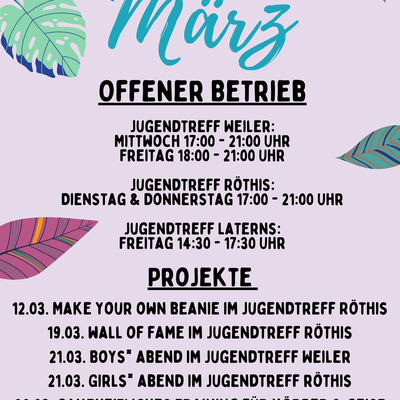 Monatsprogramm März