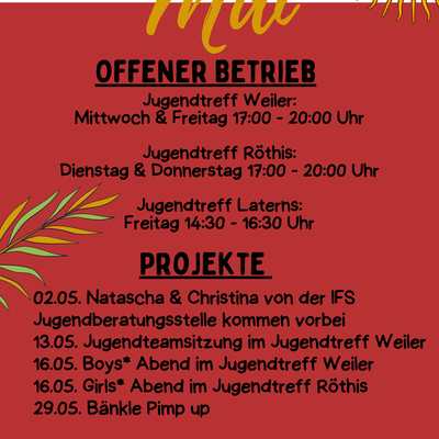 OJA - Monatsprogramm Mai 2024