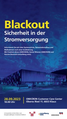 Veranstaltung Blackout: Sicherheit in der Stromversorgung Veranstaltung Blackout: Sicherheit in der Stromversorgung