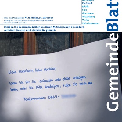 Gemeindeblatt zur Corona-Krise (KW 12)