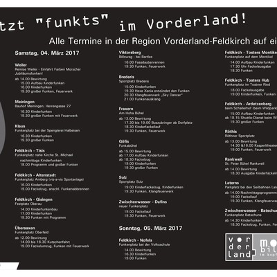 Alle Funkentermine in der Region Vorderland-Feldkirch