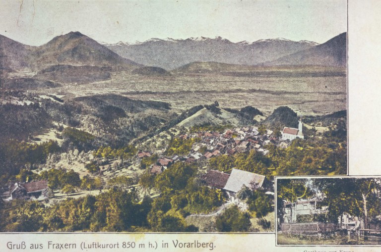 Historische Ansicht von Fraxern mit dem Vorderland