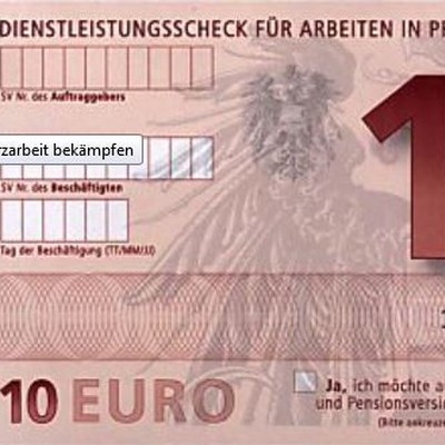 Dienstleistungsscheck - seit 1. April 2017 auch für Asylwerber/innen, seit 2023 auch für vertriebene Ukrainer/innen zugänglich