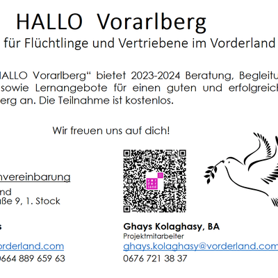 "HALLO Vorarlberg" - Starthilfe für Flüchtlinge und Vertriebene im Vorderland