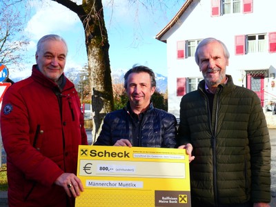 Männerchor Muntlix spendet 800 € für den Sozialtopf Männerchor Muntlix spendet 800 € für den Sozialtopf