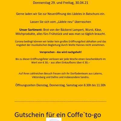 Neueröffnung Lädele Batschuns