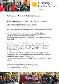 Palmen binden und Ratschen bauen in Dafins