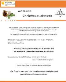 Wir basteln Christbaumschmuck