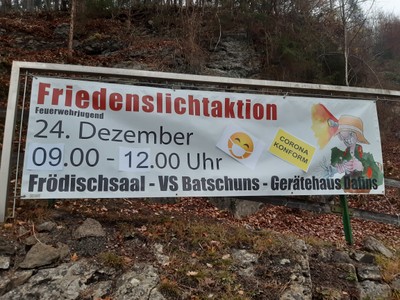 Friedenslichtaktion der Feuerwehrjugend Zwischenwasser