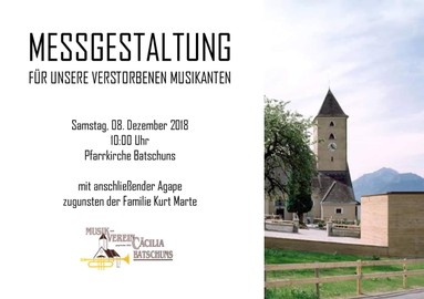 Messgestaltung für unsere verstorbenen Musikanten