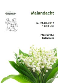 Gestaltung Maiandacht u. Übergabe Ehrenurkunde an Martin